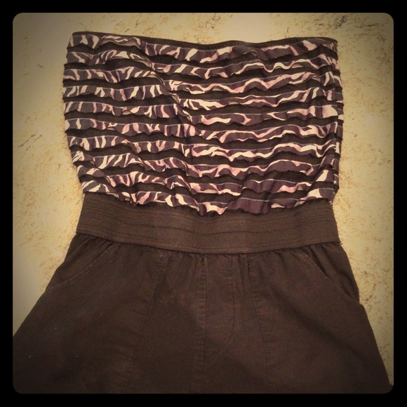 Black - Zebra Print Romper