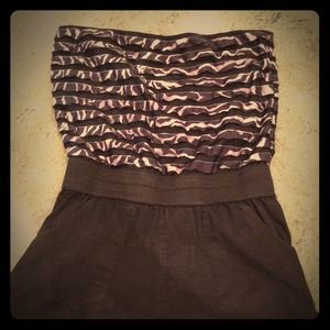 Black - Zebra Print Romper