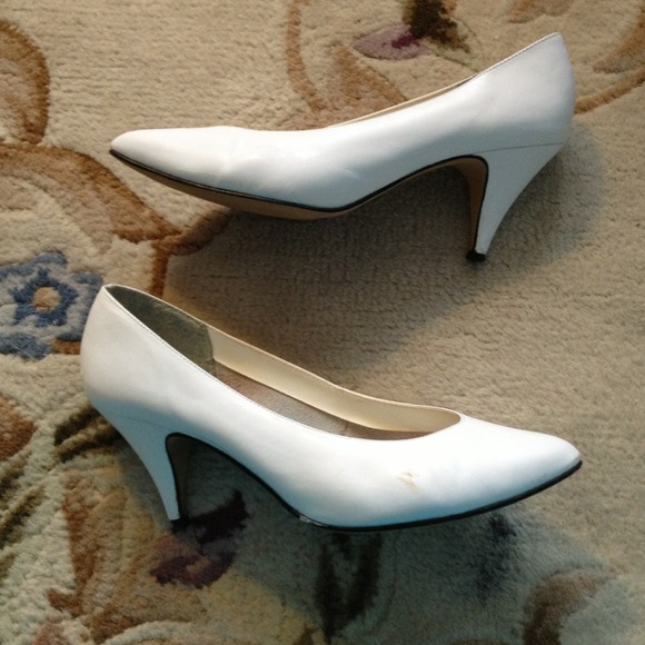 Vintage White Leather work shoes - Picture 2 of 3