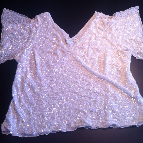 Off white sequin blouse