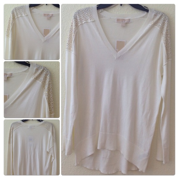 *SOLD*Michael Kors Stud-Shoulder Sweater