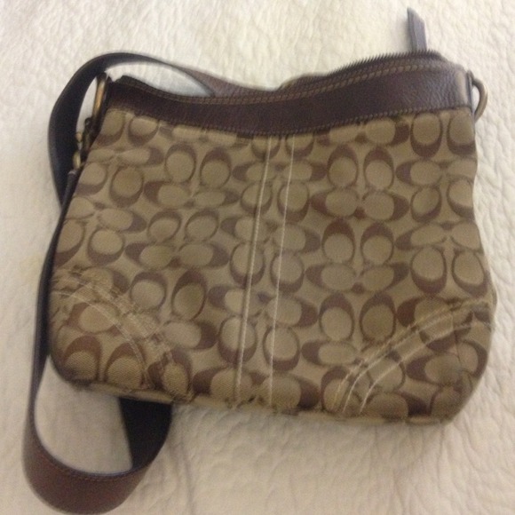 Brown c cross body bag