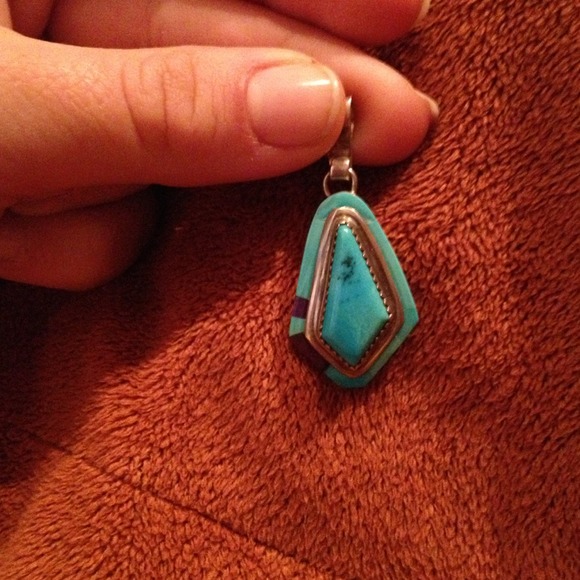 Turquoise Native American inlay pendant