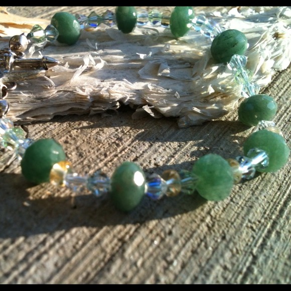 Precious Gemstones and silk jade bracelet