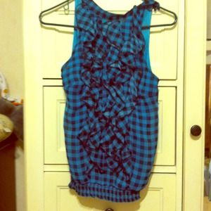 Ruffle front sleeveless top