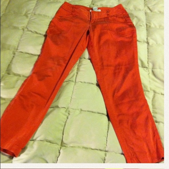 Red silk Armani pants size 0