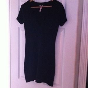 Black short sleeve sweater dress