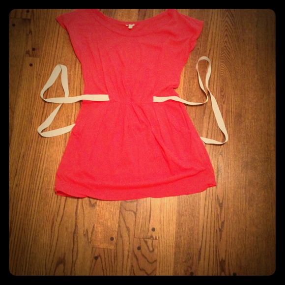Orange/red tie back tunic/minidress