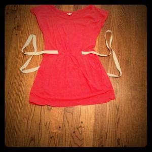 Orange/red tie back tunic/minidress