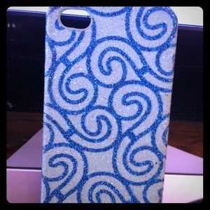 Blue sparkle hard cover case