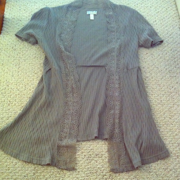 Olive Green Short Sleeve Cardigan