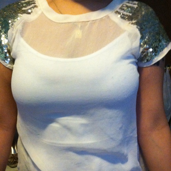 White gold sequin shirt