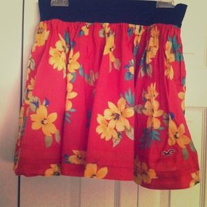 Red/orange floral Hollister skirt