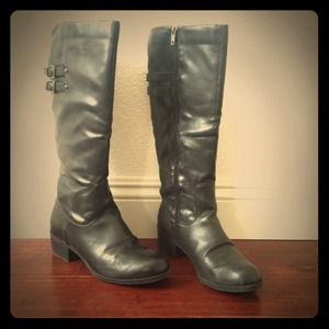 Black pleather boots