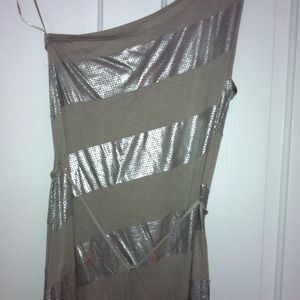 A/X top with metallic strips size M, waist tussle.