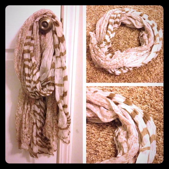 Cream and Pink Dress Scarf