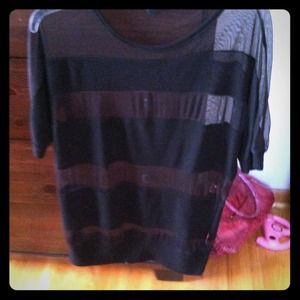 Black see through mesh top