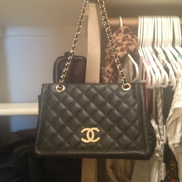 Jumbo Black and Gold Chanel Inspired