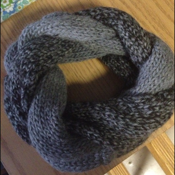 Gray cowl neck scarf
