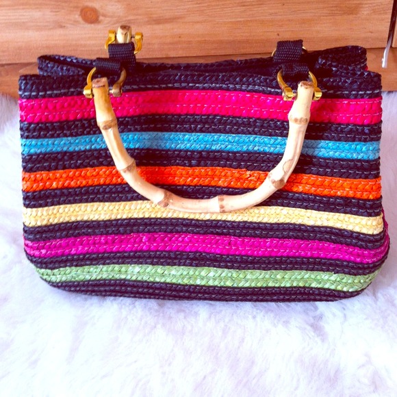 Croft & Barrows Multi Colored Bamboo Handle Purse - Picture 1 of 3