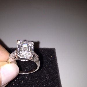 14K Wt Gold Cub Zirc ring 4carats $375 MUST SELL!!