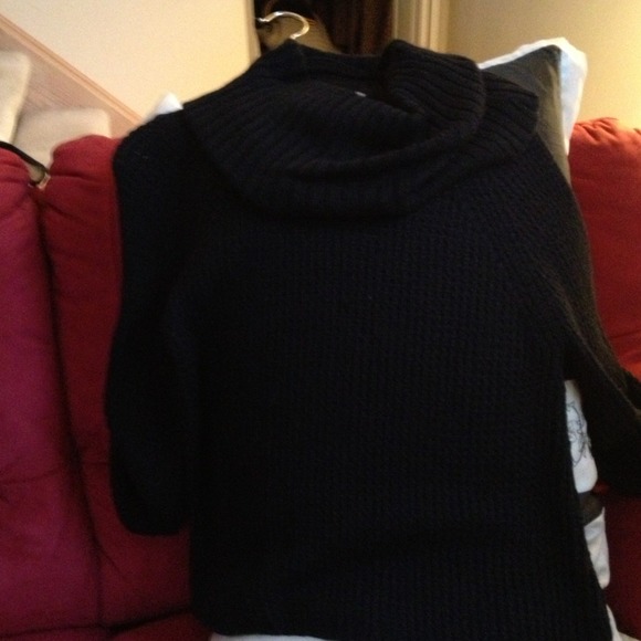 So chic cowl neck oversized chunky black sweater l