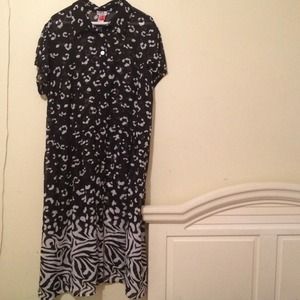 Black and white see thru dress