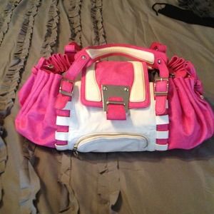 White and pink hangbag