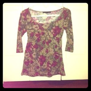 XXI floral pattern shirt w quarter length sleeves