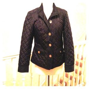 Charter Club quilted black jacket