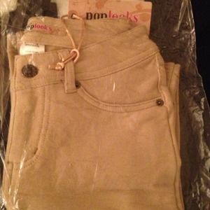Khaki color stretch pants