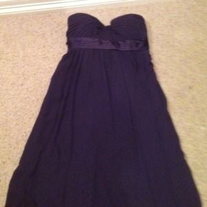 3 plum colored Bill Levkoff bridesmaids dresses