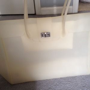 Clear white beach bag