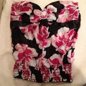Sele strapless floral top