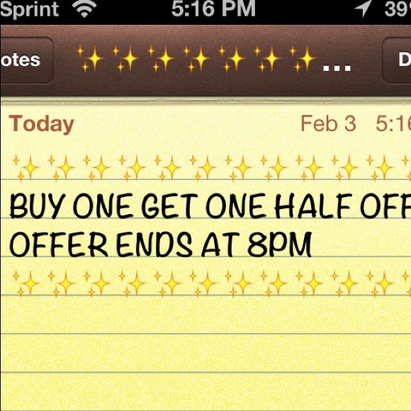 BOGO 50% OFF SALE!!