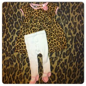 ⛔ SOLD ⛔✨Leopard Print Newborn Dress w|Stockings✨