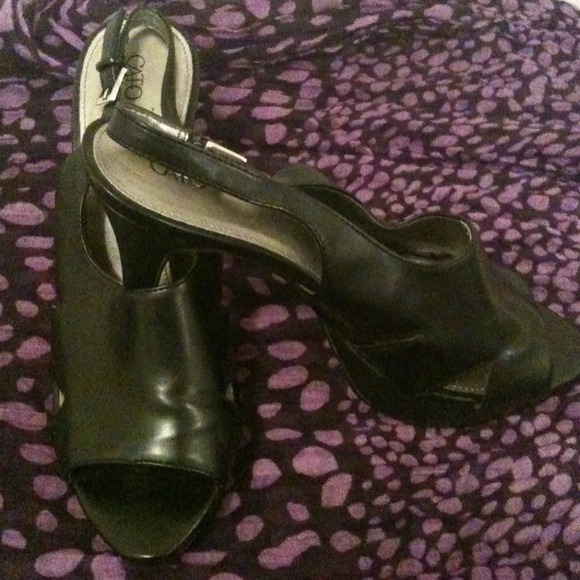 Black platform heels