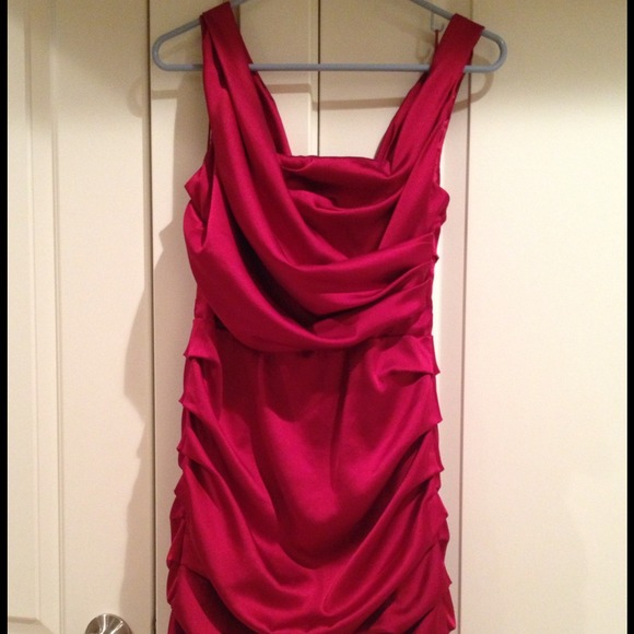 Express Red Ruched Dress