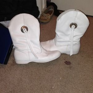 white drill team boots