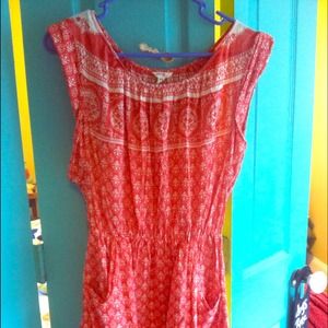 Cap Sleeve Pocket Orange Dress