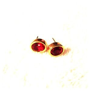 Red gem earrings