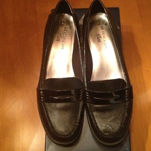 Black leather loafers Sale now $9