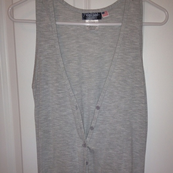 Nordstrom Real Tee heather grey vest size M comfy!