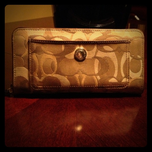 Coach large beige wallet
