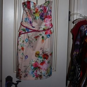 SOLD. Pink, floral, peplum. NWT