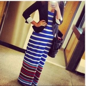 Striped racerback maxi dress
