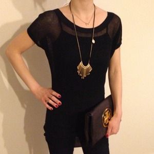 ❌SOLD - Black metallic thread top/tunic