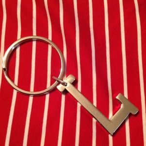 Silver plated "L" key chain