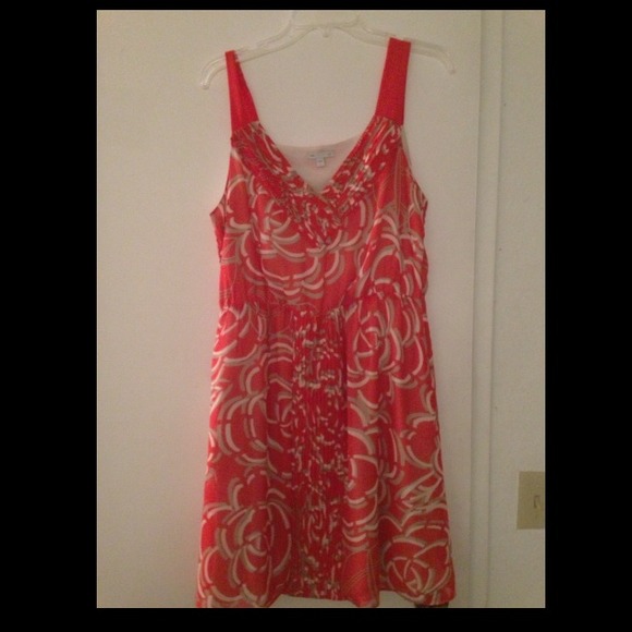 Orange and Cream pattern dress - Picture 1 of 4