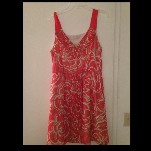 GAP | Dresses | Orange And Cream Pattern Dress | Poshmark